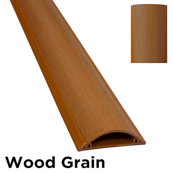 Electriduct Cable Protector, 3/4 in H, 3 ft L, 2-3/4 in W, 1 Channel, PVC, Wood Grain - CSX-3-36-WG