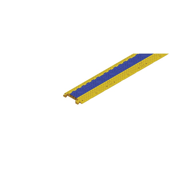 Wiremold Cable Protector, 3-1/16 in H, 3 ft L, 20 in W, 3 Channel, Polyurethane, Blue, Yellow - XCP3SLOT36