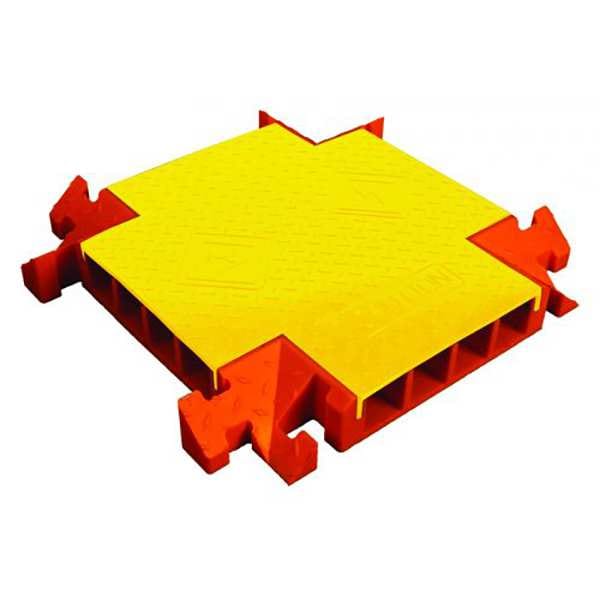 Linebacker Cable Protector, 3-3/4 in H, 3-3/16 ft L, 2-3/4 in W, 4 Channel, Polyurethane, Orange, Yellow - CPCR4X300-Y/O