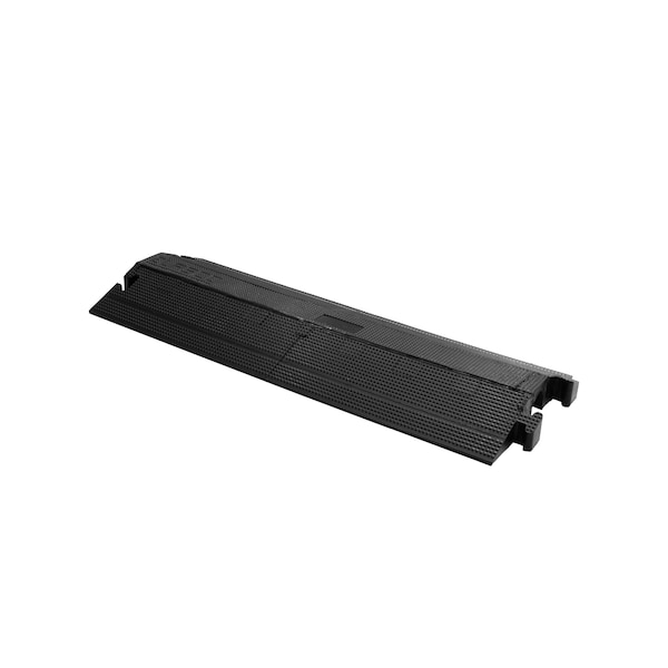 Elasco Products Cable Protector, 2-3/4 in H, 36 in L, 14 in W, 1 Channel, Polyurethane, Black - ED2210-BK
