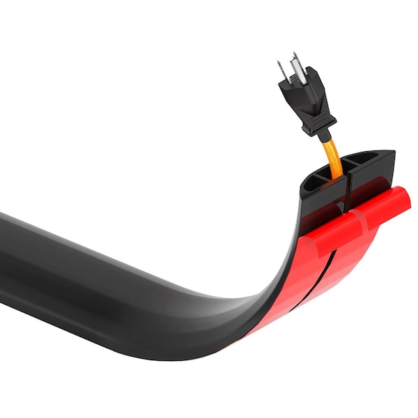 Kable Kontrol Cable Protector 45 Deg Right Turn, 1/2 in H, 5 ft L, 2-1/2 in W, Silicone Rubber, Black - FCCK-100-5-BK