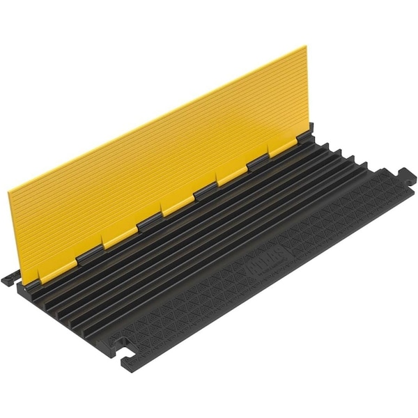 Atlas ATLAS Low Profile Cable Protector Ramp, 5 Channels, Rubber, Yellow / Black - CP9983-LP
