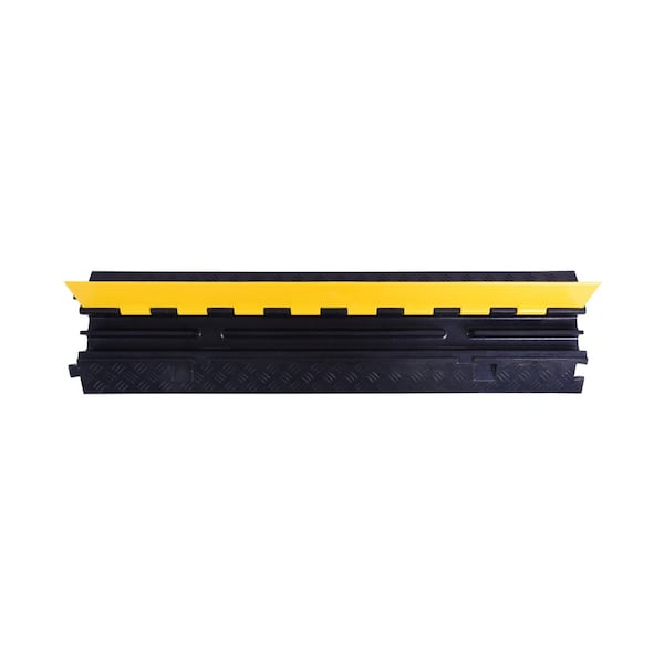 Pittman Cable Ramp, 45 mm H, 1010 mm L, 250 mm W, 2 Channel, Rubber, Black, Yellow - 756352