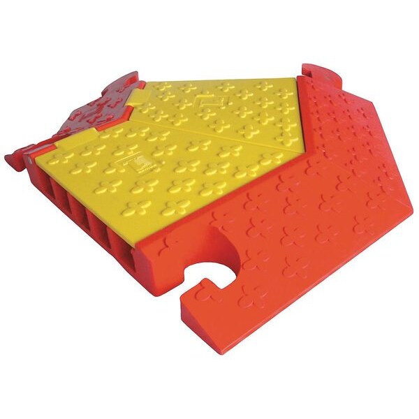Power First Cable Protector 45 Deg Right Turn, 2-3/8 in H, 2 ft L, 20 in W, 5 Channel, Polyurethane - 4CEL7