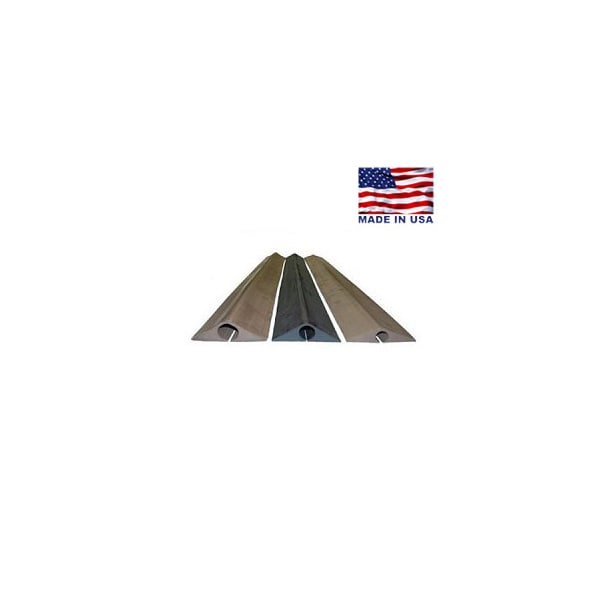 Electriduct Cable Protector, 1-3/8 in H, 5 ft L, 5-1/2 in W, 1 Channel, Rubber, Brown - D-300-100-5-BN