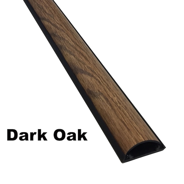 Electriduct Cable Protector, 5/8 in H, 36 in L, 2-3/8 in W, 1 Channel, PVC, Dark Oak - CC-CS-STU-1-DO