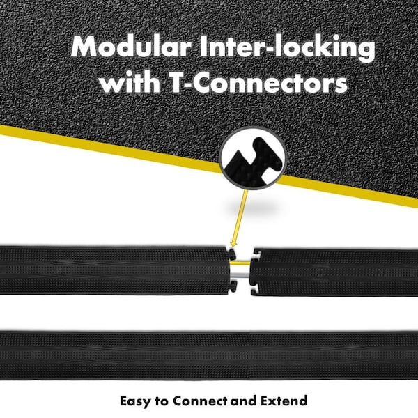 Kable Kontrol Cable Protector 45 Deg Right Turn, 1 Channel, Rubber, Yellow - FCC999-ELR-YELLOW