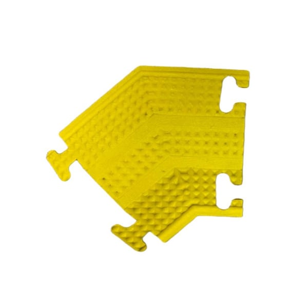 Kable Kontrol Cable Protector Left Turn, 1 Channel, Rubber, Yellow - FCC999-ELL-YELLOW