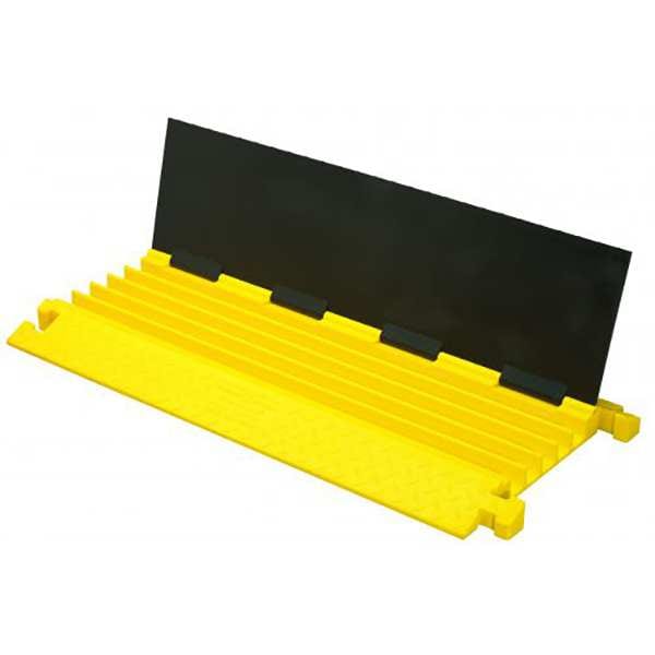 Checkers Cable Protector, 2 in H, 3 ft L, 17-1/2 in W, 5 Channel, Polyurethane, Black, Yellow - BB5-125-T-B/Y