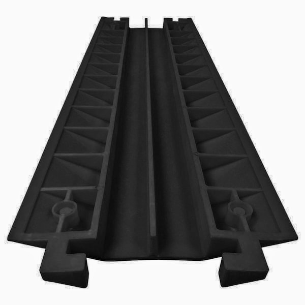 Electriduct Cable Protector, 1-1/2 in H, 37-1/4 in L, 11 in W, 2 Channel, PVC, Black - DO-EZ-RUNNER-2CH-BK