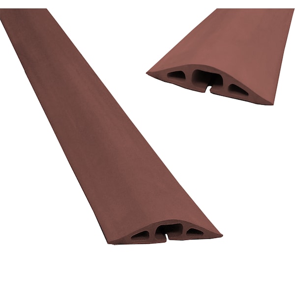 Electriduct Cable Protector, 3/4 in H, 30 in L, 3-1/4 in W, 3 Channel, Rubber, Brown - D-2-30-BN