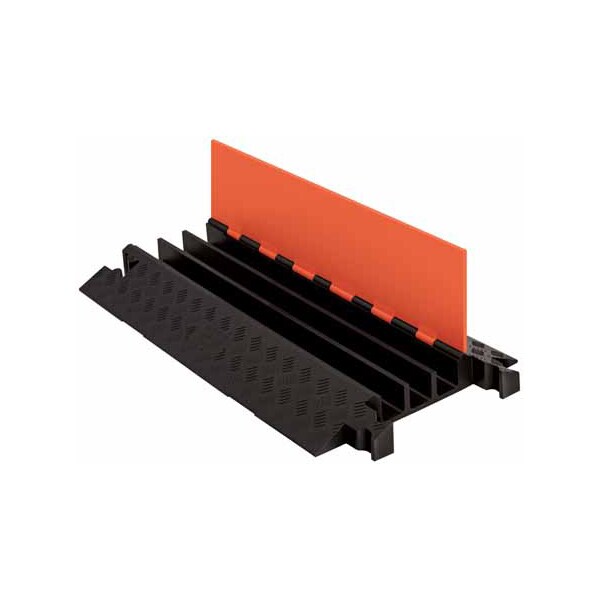 Checkers Cable Protector, 3 in H, 38-5/8 in L, 20 in W, 3 Channel, Polyurethane, Black, Yellow - GD3X225-Y/B