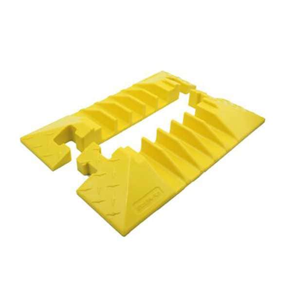 Checkers Cable Protector, 2 in H, 3/8 ft L, 18 in W, 5 Channel, Polyurethane, Yellow - BB5EB-125-T-Y