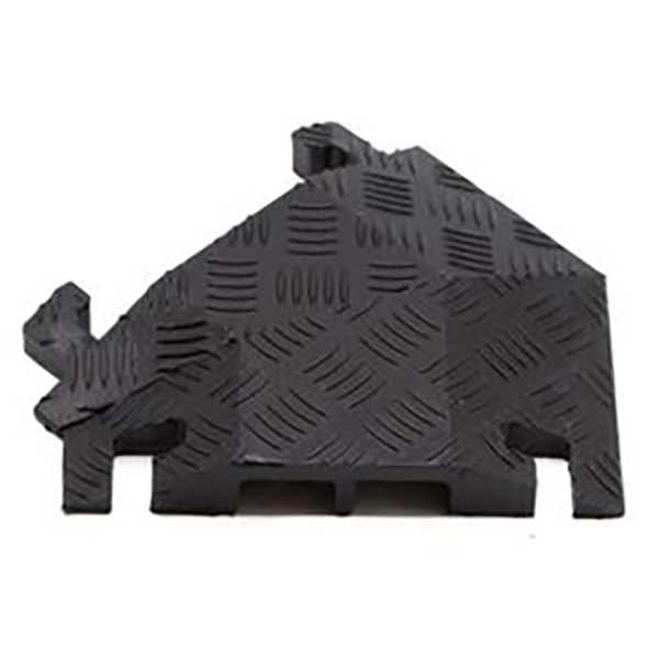 Fastlane Cable Protector 45 Deg Left Turn, 1-1/2 in H, 12 in L, 10-1/4 in W, 2 Channel, Polyurethane, Black - FL45LT2X1.75-B
