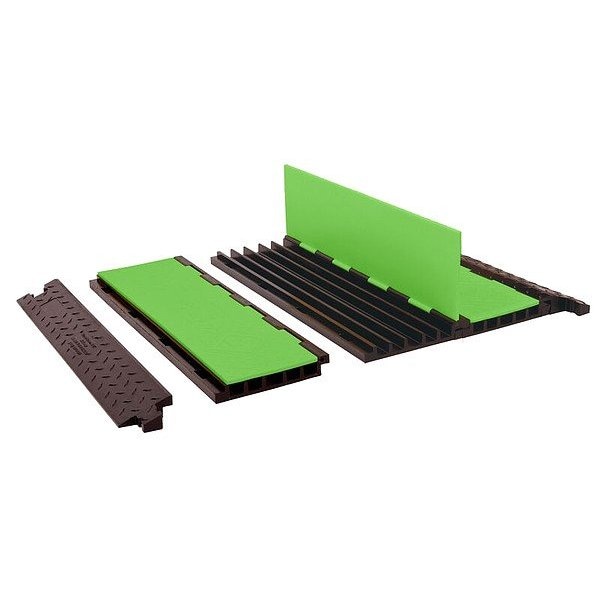 Checkers Hi-Viz Cable Protector Center Section, 1-7/8 in H, 36 in L, 11-3/4 in W, 5 Channel, Urethane - YJ5125AMSCTRFLG