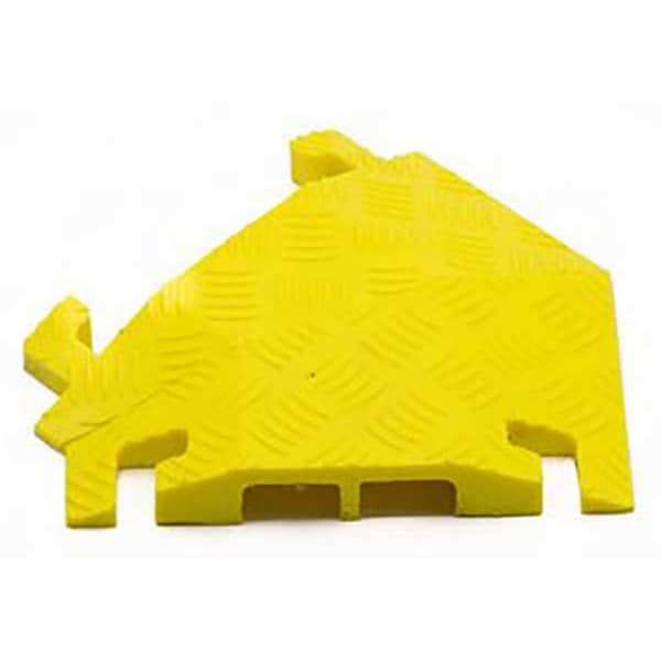 Fastlane Cable Protector 45 Deg Left Turn, 1-1/2 in H, 12 in L, 10-1/4 in W, 2 Channel, Polyurethane, Yellow - FL45LT2X1.75-Y