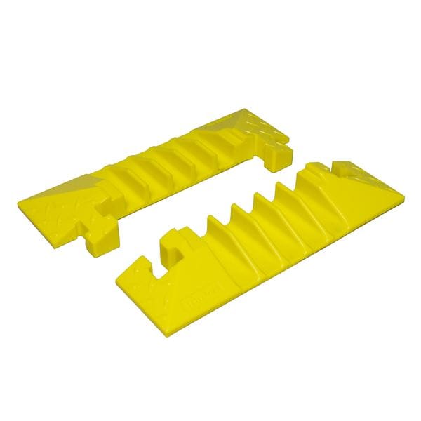 Checkers Cable Protector End Cap, 2 in H, 4.80 in L, 17-1/2 in W, 5 Channel, Polyurethane, Yellow - BB5-125-D-EB-YL