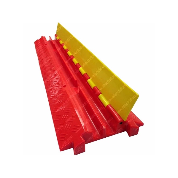 Electriduct Cable Protector, 1-3/4 in H, 39 in L, 9-3/4 in W, 2 Channel, Polyurethane, Orange, Yellow - CP-FALCON-210