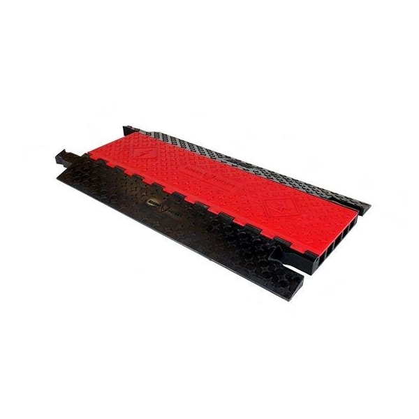 Rhinoguard Cable Protector, 2 in H, 36 in L, 19.80 in W, 5 Channel, Polyurethane, Black, Red - RG513A-R/B