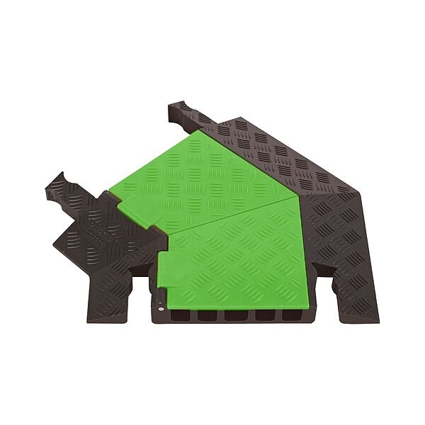 Checkers Cable Protector 45 Deg Left Turn, 1-7/8 in H, 24-1/2 in L, 19-3/4 in W, 5 Channel, Polyurethane - GDT5X125-L-FLGB
