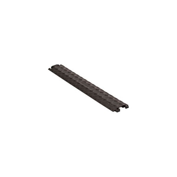 Justrite Cable Protector, 3/4 in H, 36-3/4 in L, 5-3/4 in W, 1 Channel, Polyurethane, Black - FL1X1.5-B