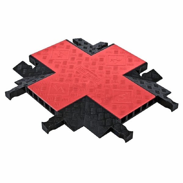 Checkers Cable Protector Intersection, 1-7/8 in H, 28-1/2 in L, 19-3/4 in W, 5 Channel, Polyurethane - GDCR5X125