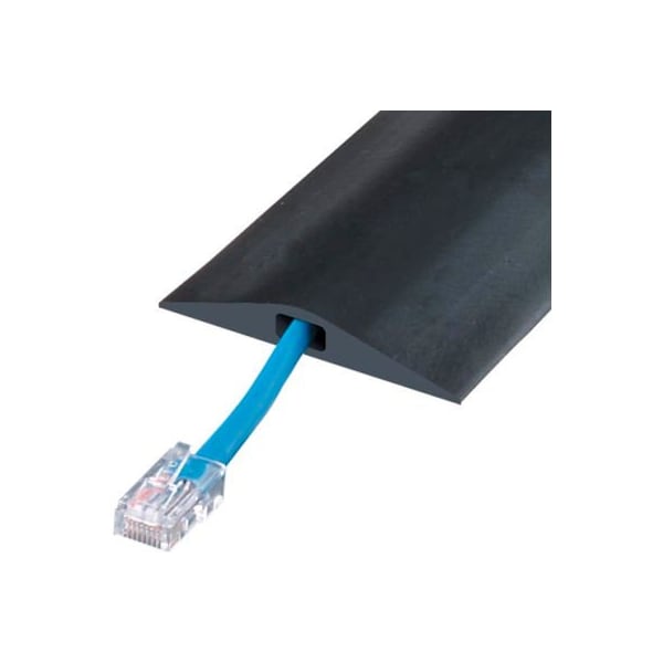 Justrite Cable Protector, 1-3/8 in H, 5 ft L, 6 in W, 1 Channel, Rubber, Black - RFD8-5