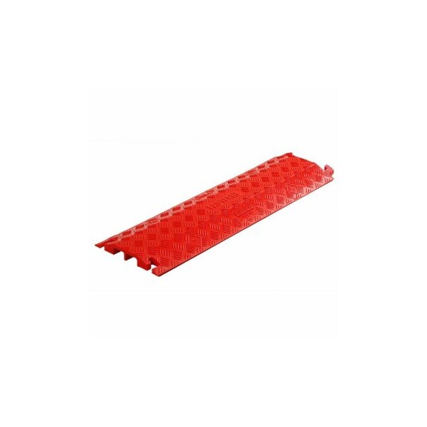 Checkers Cable Protector, 1-1/2 in H, 36 in L, 10-3/4 in W, 2 Channel, Polyurethane, Orange - PLS1550-OR