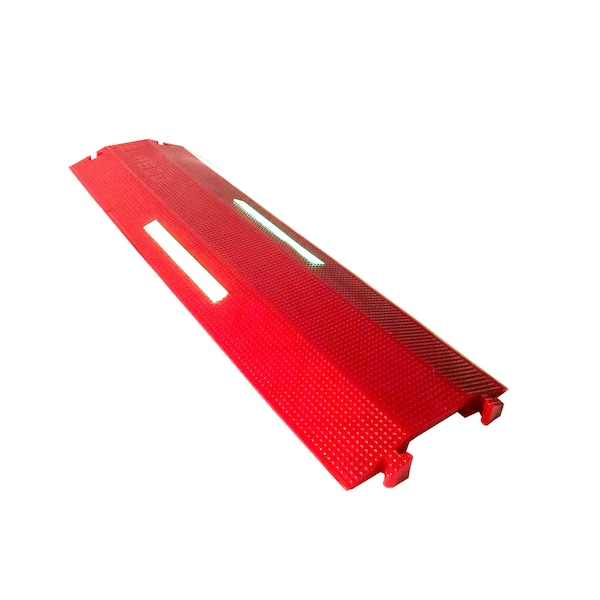 Elasco Products Cable Protector, 1-1/2 in H, 36 in L, 10-1/2 in W, 1 Channel, Polyurethane, Red - ED1010-R-GLOW