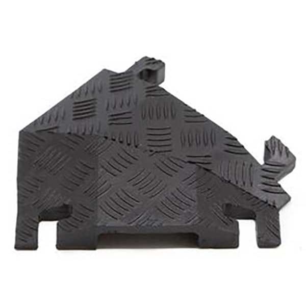 Fastlane Cable Protector 45 Deg Right Turn, 1-1/2 in H, 12 in L, 10-1/4 in W, 1 Channel, Polyurethane, Black - FL45RT1X4-B
