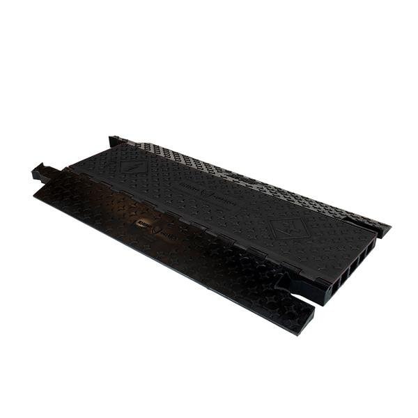 Rhinoguard Cable Protector, 2 in H, 36 in L, 19.80 in W, 5 Channel, Polyurethane, Black - RG513A-B/B
