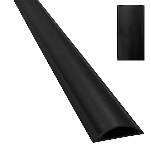 Electriduct Cable Protector, 0.45 in H, 31 in L, 1.20 in W, 1 Channel, PVC, Black - CSX-1.5-59-BK
