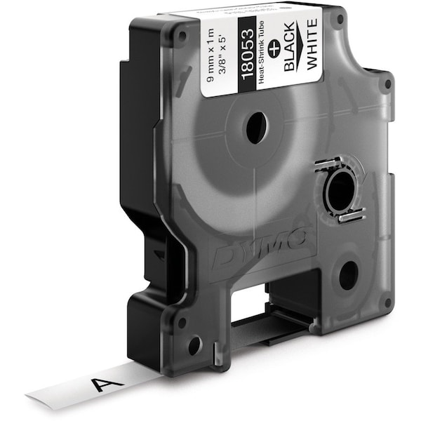 Dymo Heat Shrink Label, 3:1 I.D. Shrink Ratio, 3/8 in, White - 18053