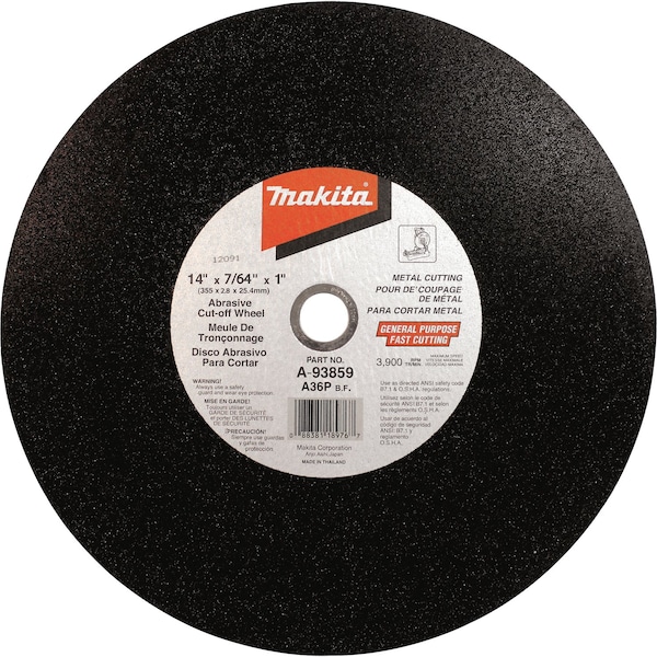Makita RUEDA DE CORTE DE 14"x1"x1/8/25 PK - MPA-93859-25