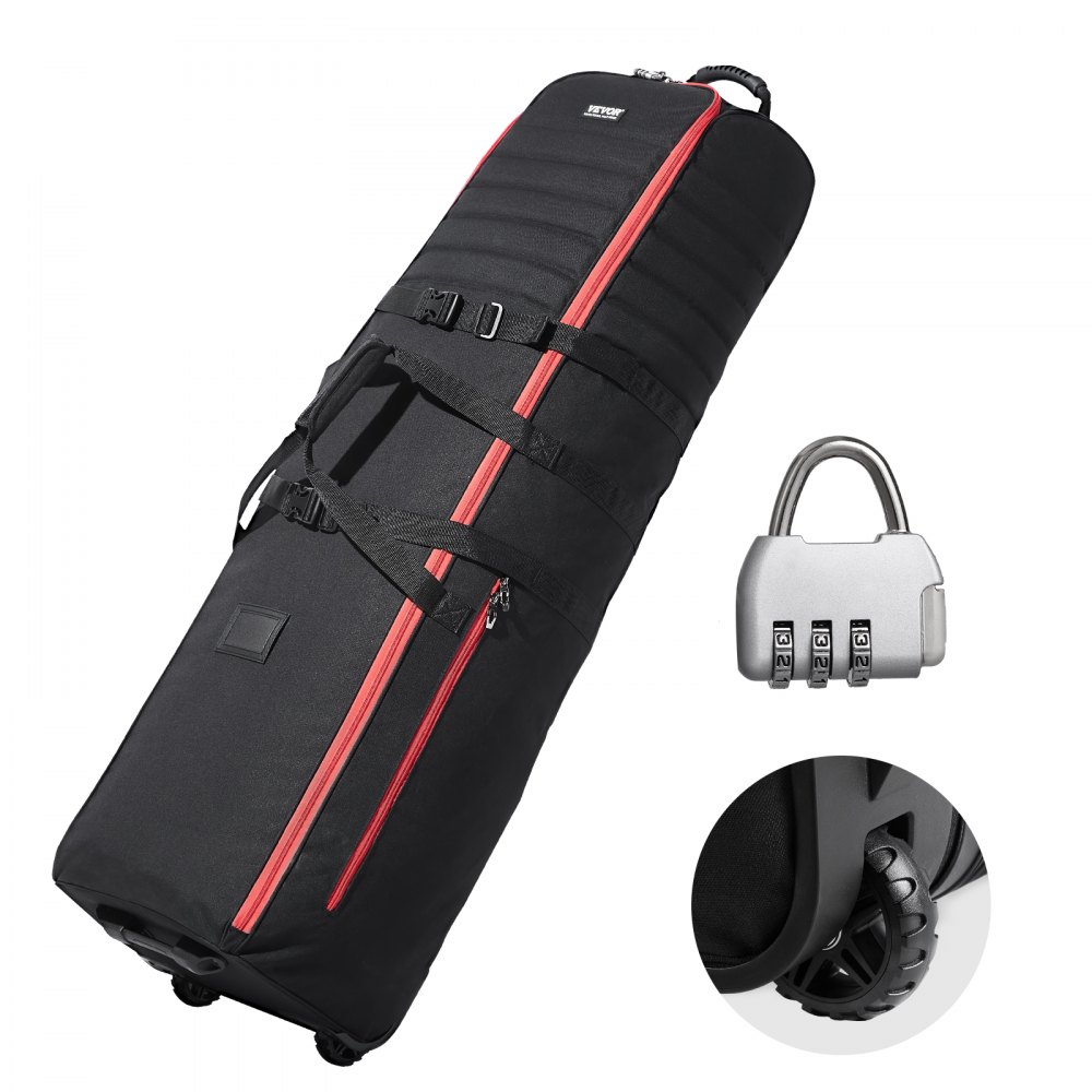 VEVOR Golf Club Travel Bag Golf Luggage Case Cover with Wheels 1000D Nylon - RBKRBK1000DNK8M2UV0
