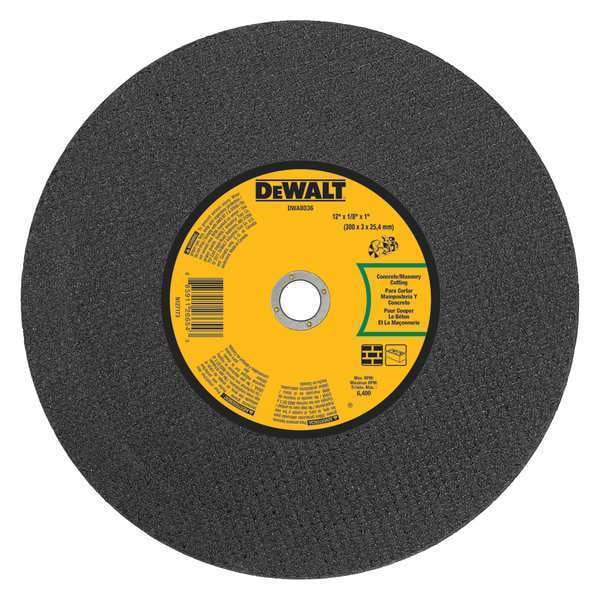 Disco de corte portátil para concreto/mampostería Dewalt de 12" x 1/8" x 1" - DWA8036