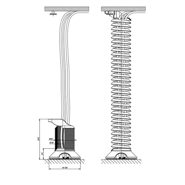 Richelieu 30 in to 84 in (762 mm to 2130 mm) Cable Management Spine, White - 663000030