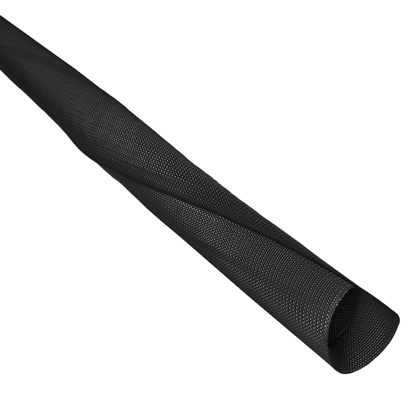 Electriduct Braided Cable Sleeve, 1 in Inside Dia., 1 in Max Bundle Dia., 25 ft, Polyester, Black - BS-WI-100-25-BK