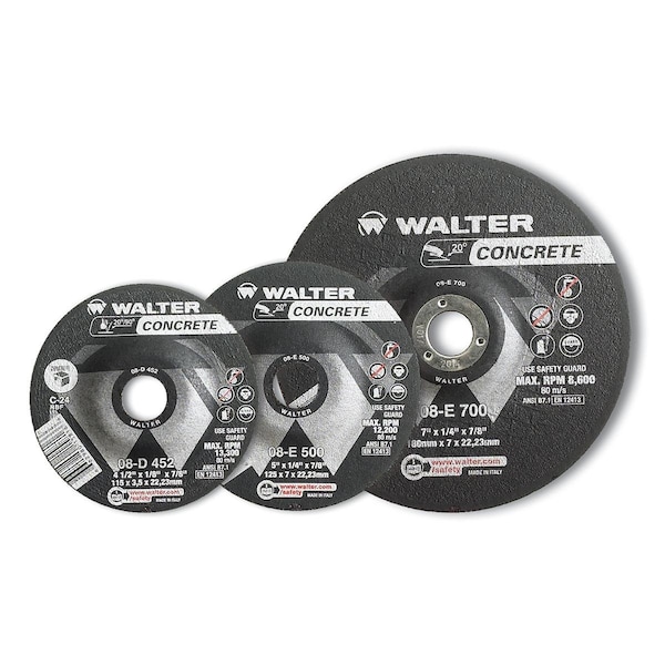 Rueda de esmerilado de concreto Walter Surface Technologies 4-1/2 pulgadas x 1/8 pulgadas C-24 - 08D452
