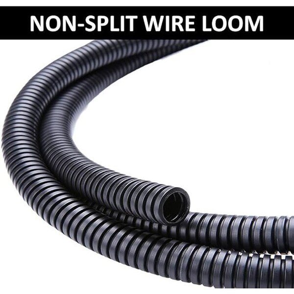 Kable Kontrol Non Split Corrugated Loom Tubing, 3/4'' Inside Diameter, 150 FEET, Black Polyethylene - NSWL0.75SP-150