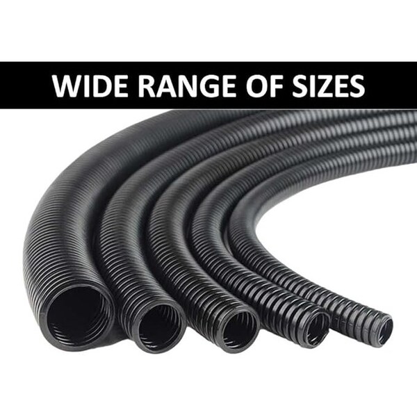 Kable Kontrol Non Split Corrugated Loom Tubing, 3/4'' Inside Diameter, 150 FEET, Black Polyethylene - NSWL0.75SP-150