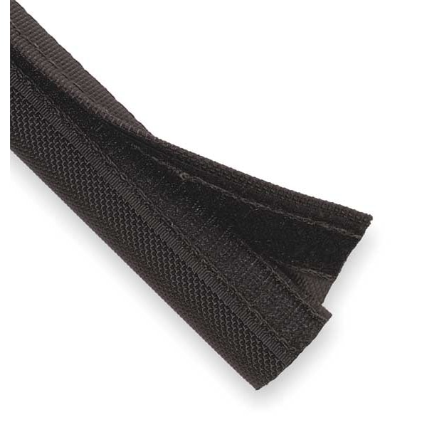 Techflex Braided Cable Sleeve, 3-1/2 in Inside Dia., 3-1/2 in Max Bundle Dia., 25 ft, Nylon, Black - DWN3.50BK25