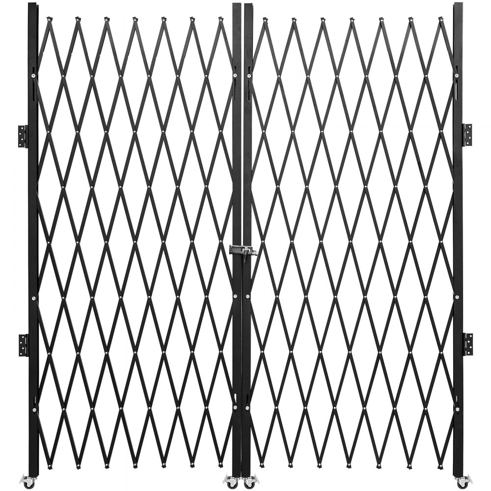 VEVOR Double Folding Security Gate, 7.1' H x 12.5' W Folding Door Gate, Steel Accordion Security Gate, Flexible Expanding Security Gate, 360° Rolling Barricade Gate, Scissor Gate or Door with Keys - SSFDMSM2X3.66M001V0