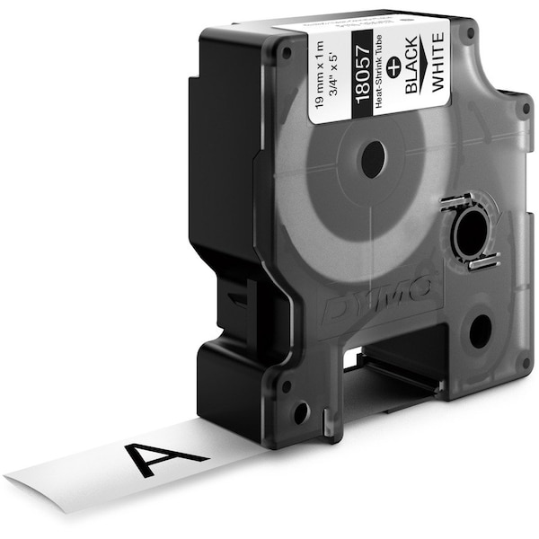 Dymo Heat Shrink Label, 3:1 I.D. Shrink Ratio, 3/4 in, White - 18057