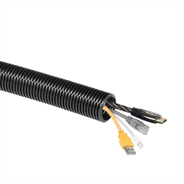 D-Line Cable Tube, Black, 3ft 7in, 1.26in dia, 6PK - US/CTT1.1B/6