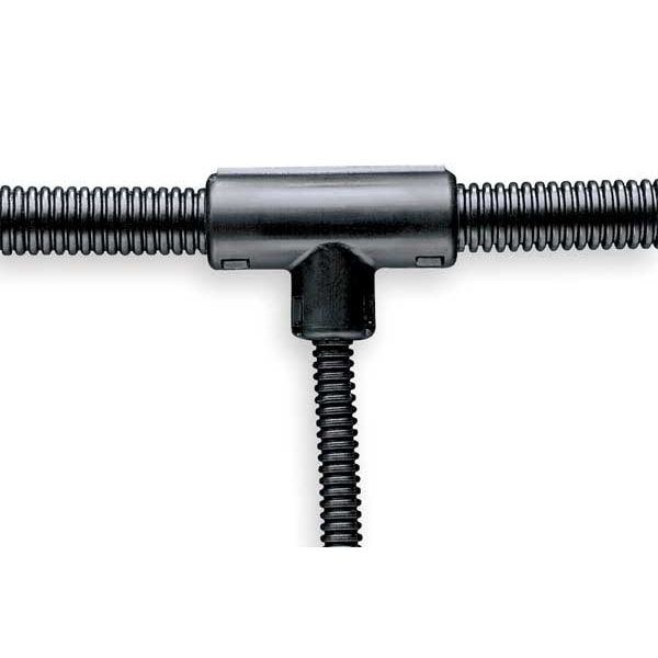 Panduit Tee Fitting, B 0.76in/T 0.38in, Bk, PE, PK25 - CF753875F-Q