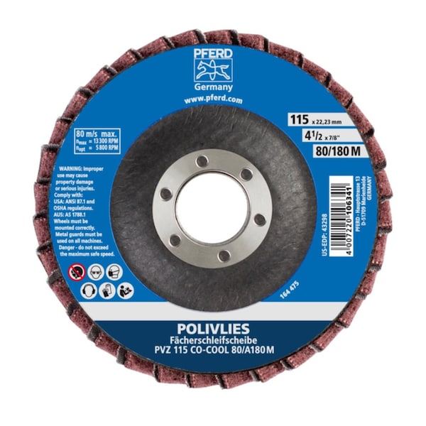 Disco de láminas de polivlies intercaladas de 4-1/2 pulgadas - 80 grano - 43298-PFERD