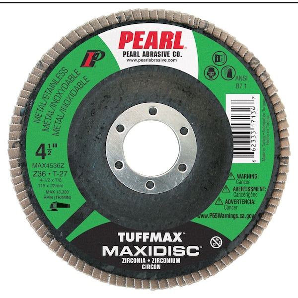 Disco de láminas Maxidisc Pearl Tuff Max ZC 4-1/2 x 7/8 Z36 T-27 - MAX4536Z