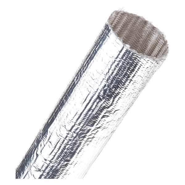 Techflex Coated; Braided Cable Sleeve, Fiberglass, Silver - TTN1.25SV25