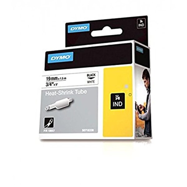 Dymo-Rhino Heat Shrink Label, 3:1 I.D. Shrink Ratio, 3/4 in, White - 784-18057